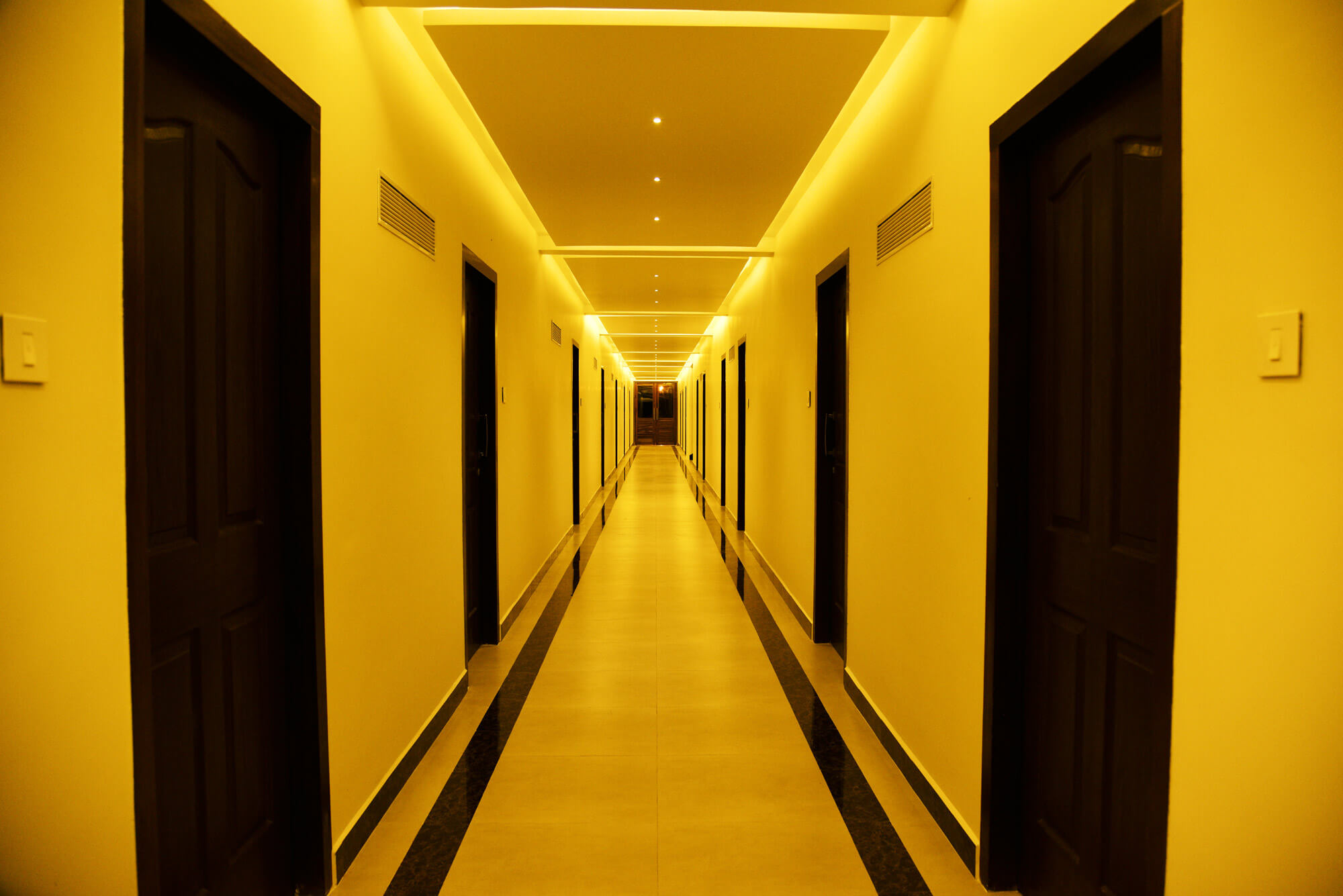 Corridor straight view in Hotel Rameswaram Grand
